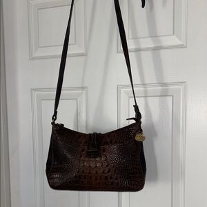 Brahmin Isabelle vintage embossed croc Brown convertible crossbody